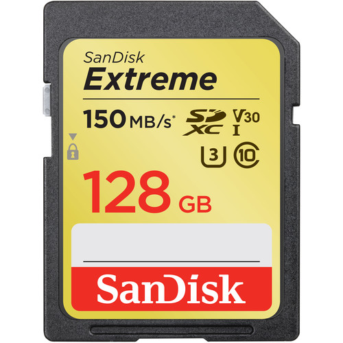 SanDisk 128GB Extreme UHS-I SDXC Memory Card (SDSDXVF-128G-ANCIN)