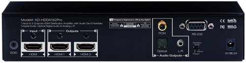Key Digital 1 to 2 Chanl HDMI Distribution Amplifier