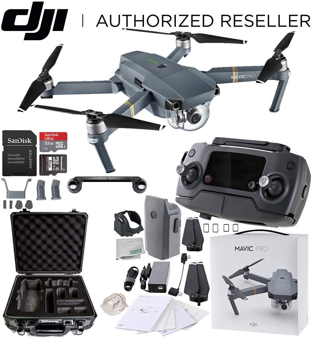 DJI Mavic Pro Collapsible Quadcopter Drone Essentials Backpack Bundle w/ Manufacturer