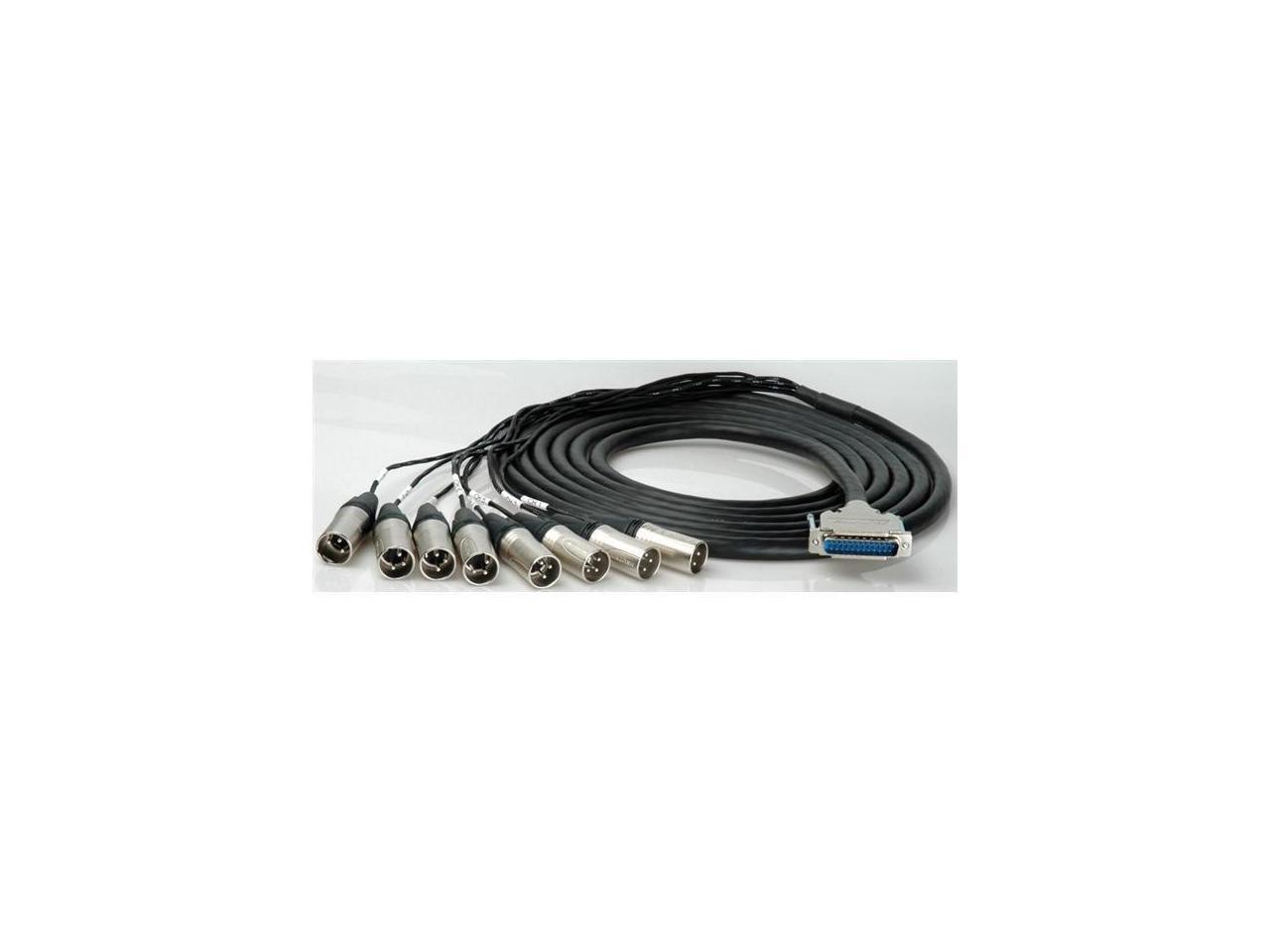 Sescom Built Gepco Digital 25Pin DSub Male to 8 XLR Male Audio Cable with 18 inch Fanouts - Tascam-Digi - 25 Foot