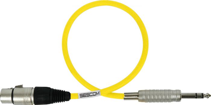 Mogami Audio Cable XLR Female to 1/4-Inch TRS Male 100 Foot - Yellow