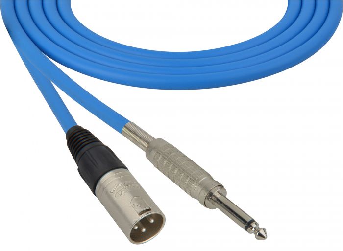 Mogami Audio Cable XLR Male to 1/4-Inch TS Male 100 Foot - Blue