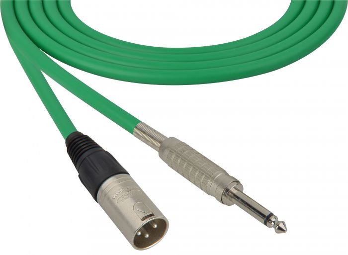 Mogami Audio Cable XLR Male to 1/4-Inch TS Male 100 Foot - Green