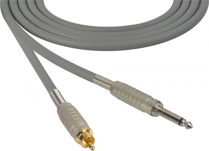 Belden Star-Quad Audio Cable 1/4 TS Male to RCA Male 100 Foot - Gray