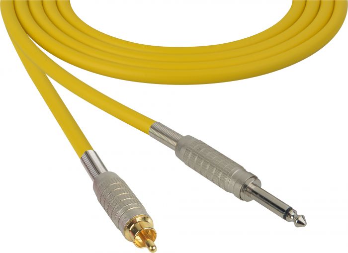 Belden Star-Quad Audio Cable 1/4 TS Male to RCA Male 100 Foot - Yellow