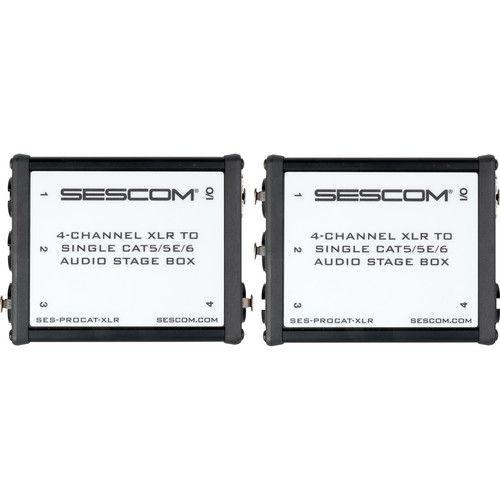Sescom SES-PROCAT-XLR 4-Channel XLR Audio Stage Box to Single CAT5/5e/6 Cable Combiner System