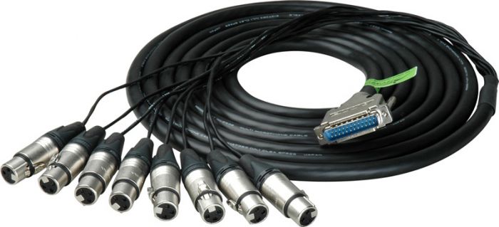 Sescom Built Mogami Digital 25Pin DSub Male to 8 XLR Female Audio Cable with 18 inch Fanouts -Yamaha - 25 Foot