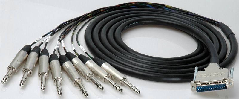 Sescom Built Canare Analog 25Pin DSub Male to 8 TRS Male Audio Cable with 24 inch Fanouts - 50 Foot