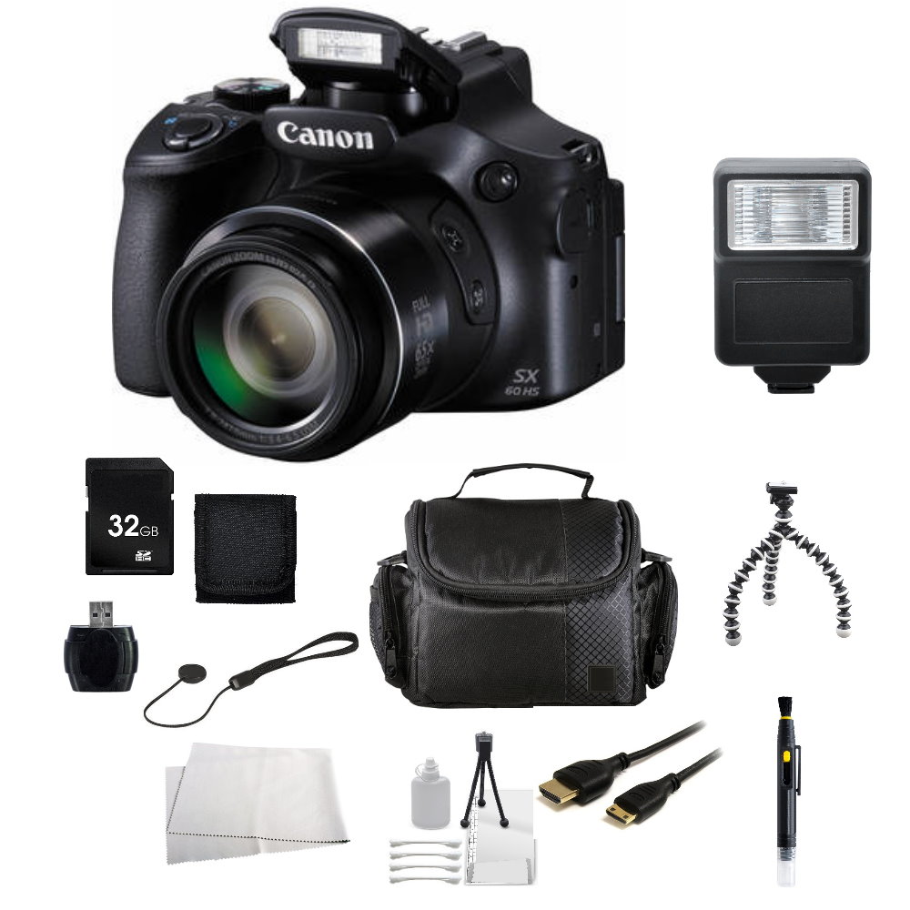 Canon PowerShot SX60 HS Digital Camera + 32GB Accessory Bundle