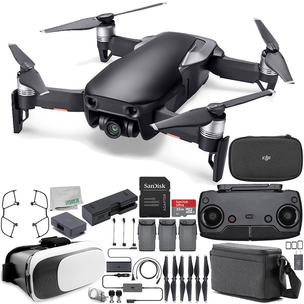DJI Mavic Air Drone Quadcopter FLY MORE COMBO (Onyx Black) Virtual Reality Experience Starters Bundle 