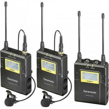 Saramonic  UWMIC9 RX9 + TX9 + TX9, 96-Channel Digital UHF Wireless Dual Lavalier Mic System (514 to 596 MHz) 