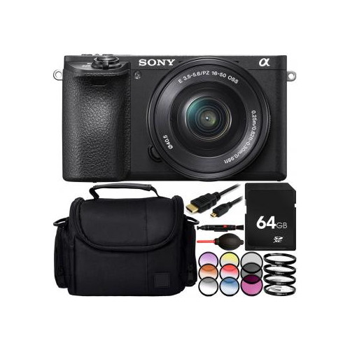 Sony Alpha a6500 Mirrorless Digital Camera w/ 16-50 Lens + Accessory Bundle