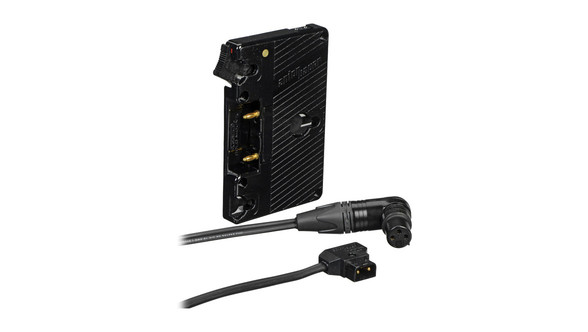 A/B Gold Mount Battery Bracket with P-Tap to 3-pin XLR cable