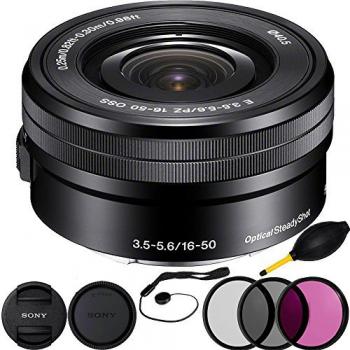 Sony 16-50mm f/3.5-5.6 OSS Alpha E-mount Retractable Zoom Lens (White Box) Filter Bundle