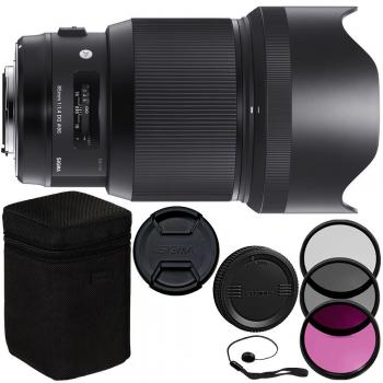 Sigma 85mm f/1.4 DG HSM Art Lens for Canon EF Filter Bundle