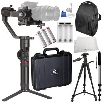 Zhiyun-Tech Crane-2 3-Axis Stabilizer with Follow Focus for Select Canon DSLRs 10PC Accessory Bundle – Includes Manufacturer Accessories + Deluxe Backpack + MORE