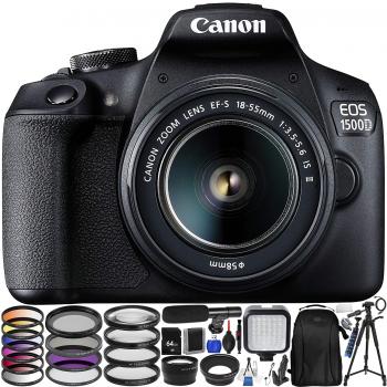 Canon EOS Rebel 1500D/T7 with EF-S 18-55mm IS II Lens and Accessory Bundle