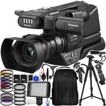 Panasonic HC-MDH3 AVCHD Shoulder Mount Camcorder with LCD Touchscreen & LED Light with Accessory Bundle