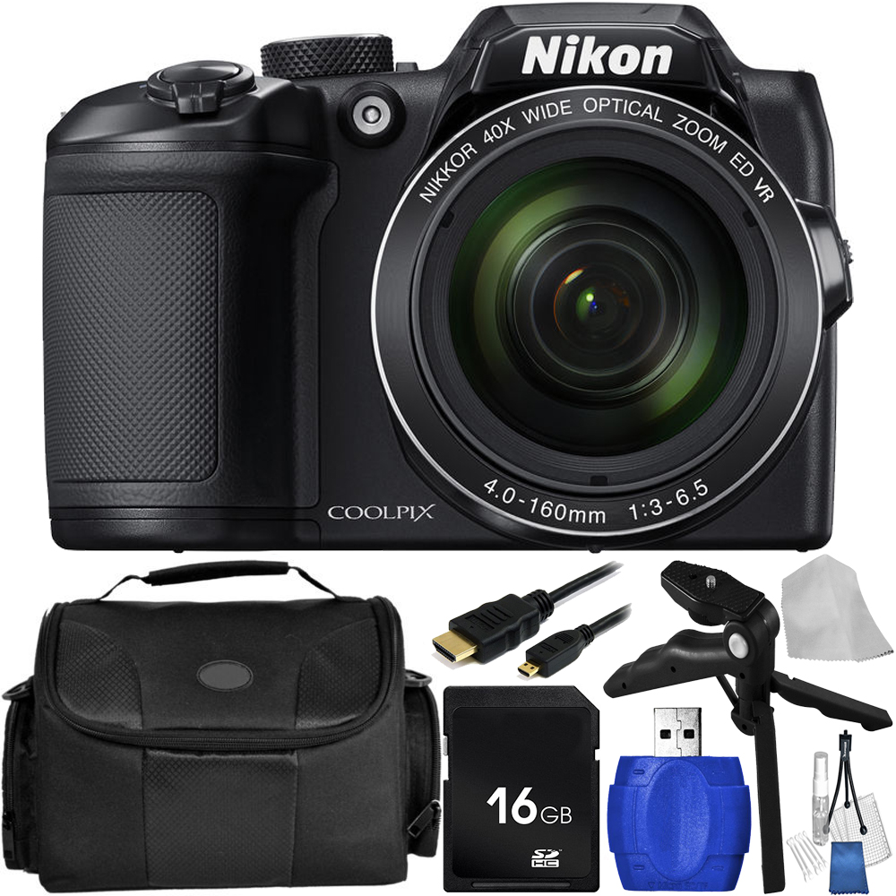 Nikon COOLPIX B500 Digital Camera (Black) with Accessory Bundle