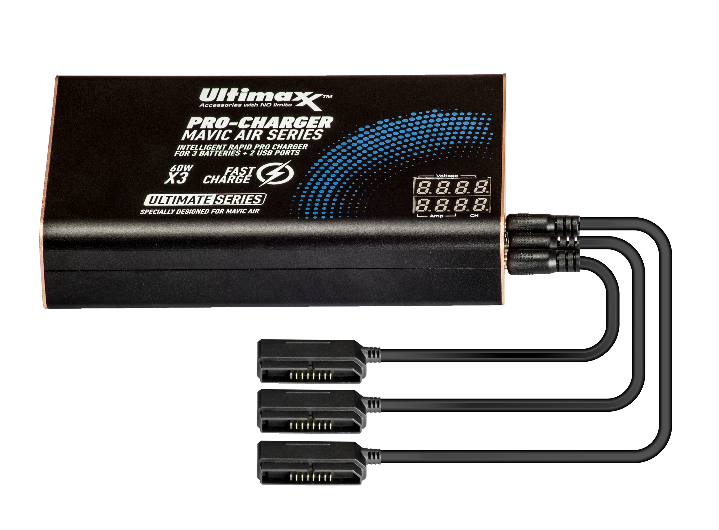 Ultimaxx Mavic Air Intelligent Rapid Pro Charger Hub -3 Batteries + 2 USB Ports