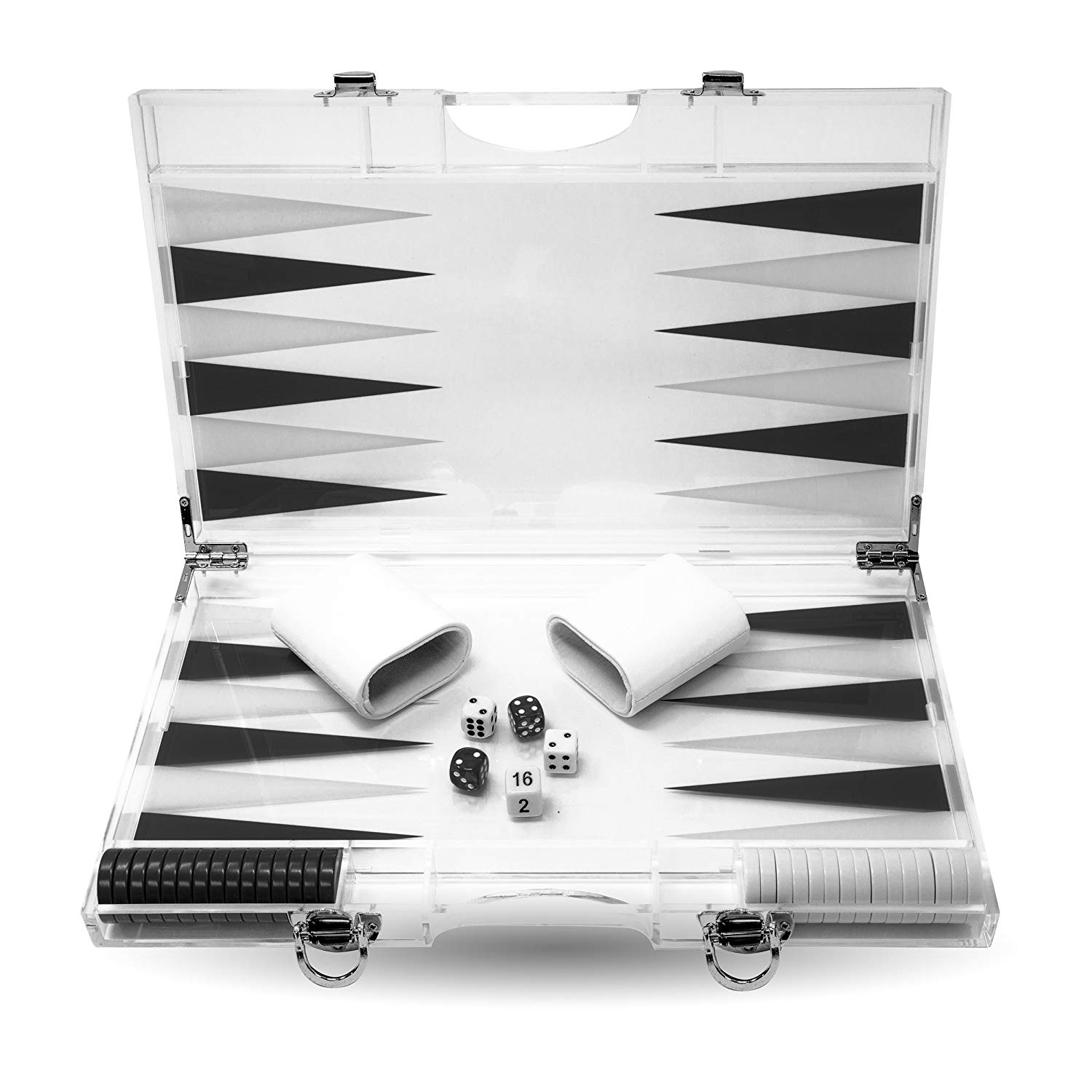 Rolling 66 13-Inch Lucite Deluxe Backgammon Set (Black)