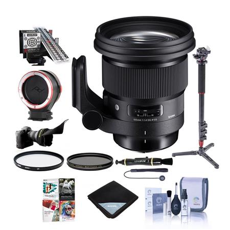  Sigma 105mm f/1.4 DG HSM Art Lens for Canon EF DSLR Cameras Professional Bundle