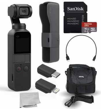 Image of DJI Osmo Pocket Handheld 3 Axis Gimbal Stabilizer With Integrated Camera Must-Have Bundle