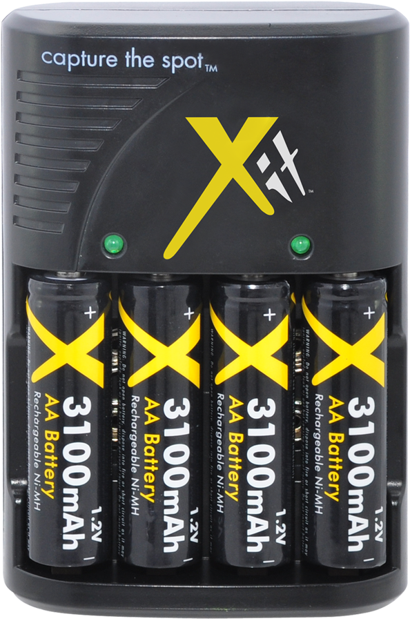 4 AA Rechargeable Batteries with Charger HDFX