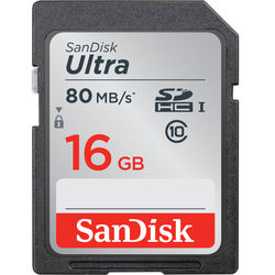 SanDisk Ultra 16GB Class 10 SDHC UHS-I Memory Card Up to 80MB/s - SDSDUNC-016G-GN6IN (Newest Version)