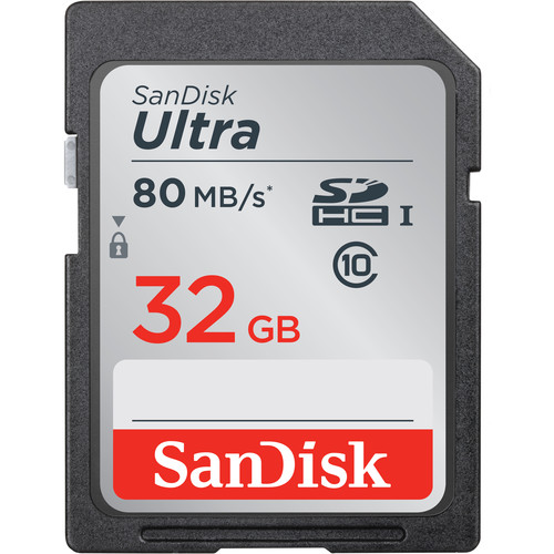 SanDisk Ultra 32GB Class 10 SDHC UHS-I Memory Card Up to 80MB/s (SDSDUNC-032G-GN6IN)