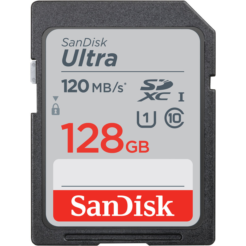 SanDisk 128GB Ultra UHS-I Class 10 SDXC Memory Card, Black (SDSDUNC-128G-GN6IN)