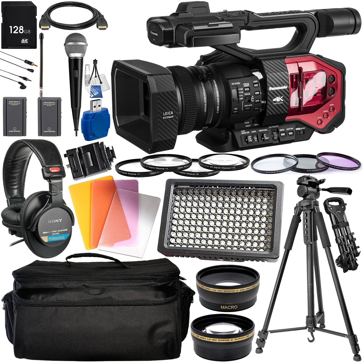 Panasonic AG-DVX200 4K Professional Camcorder with Deluxe Accessory Bundle