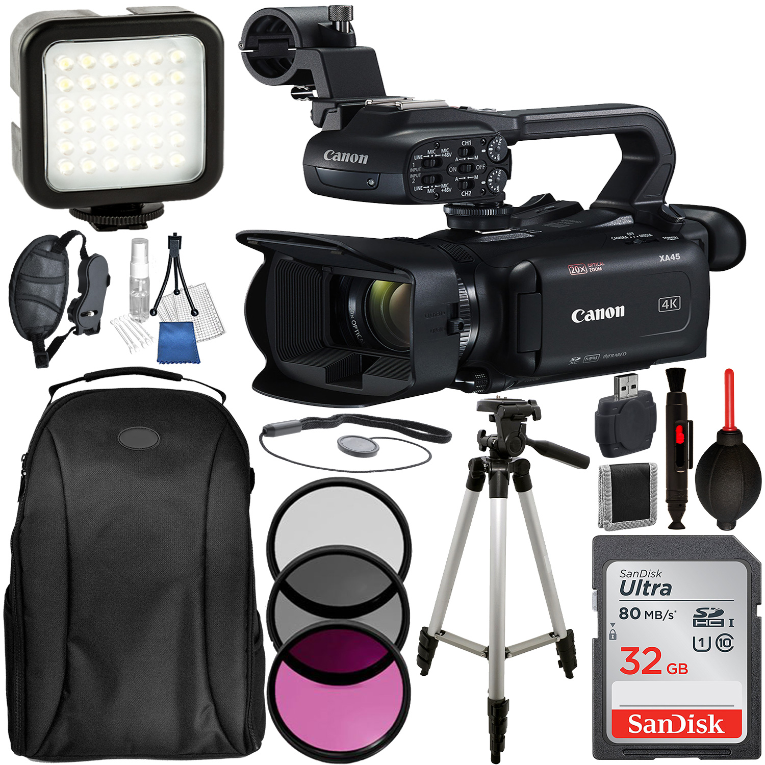 Canon XA45 Professional UHD 4K Camcorder with Accessory Bundle