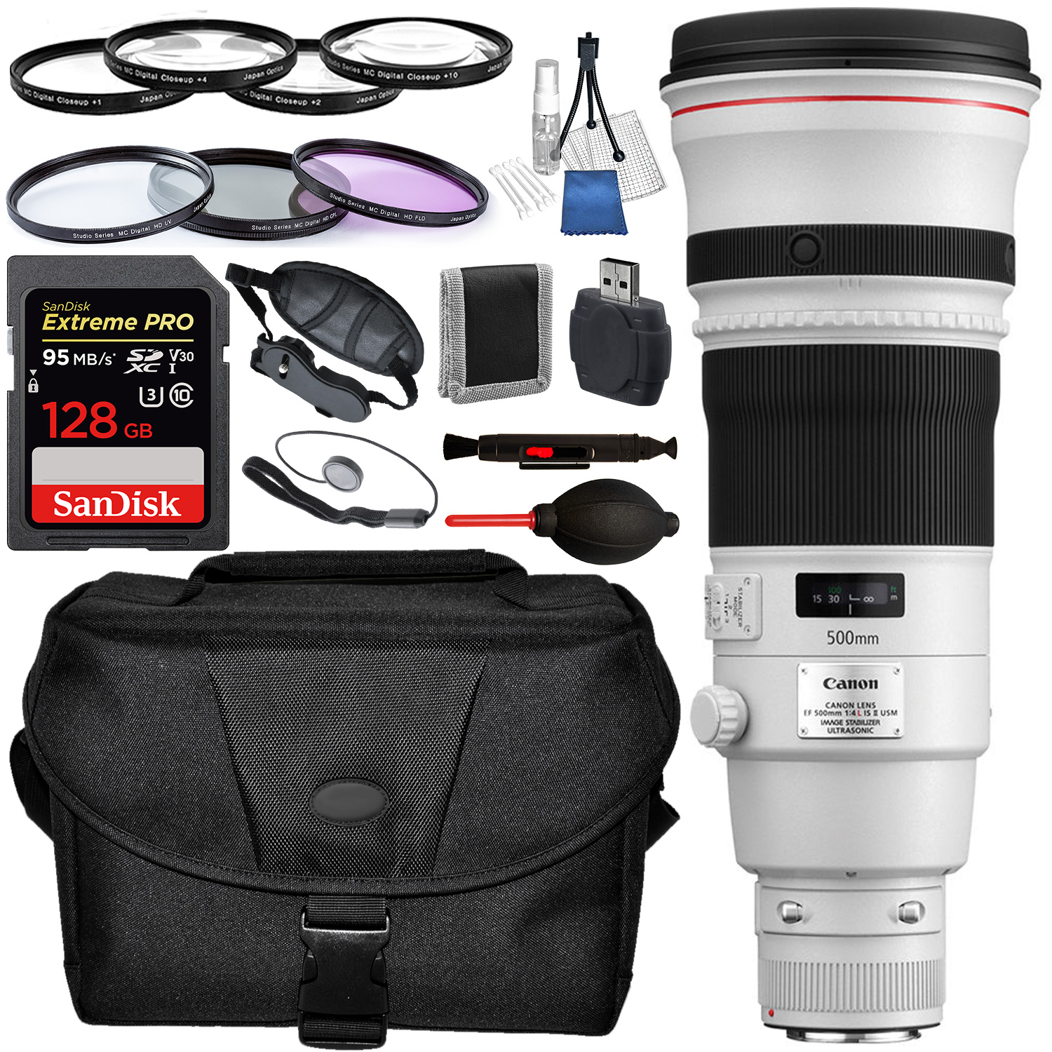 Canon EF 500mm f/4L IS II USM Lens with Accessory Bundle