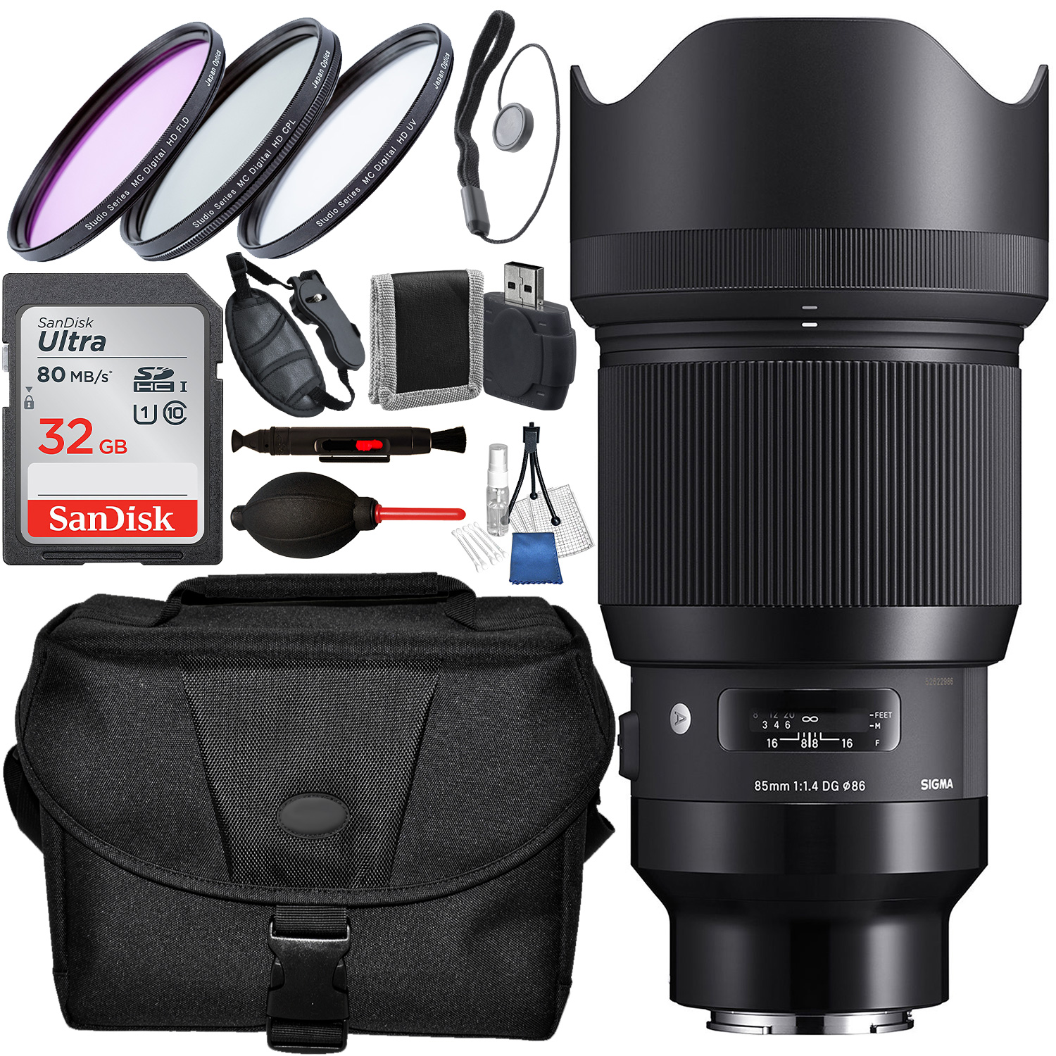 Sigma 85mm f/1.4 DG HSM Art Lens for Sony E with Accessory Bundle