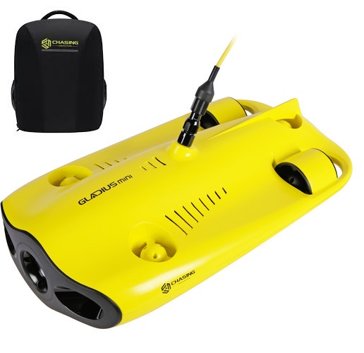 CHASING-INNOVATION Gladius Mini Underwater ROV Kit (328 ft Tether) and Gladius Mini Backpack Pro