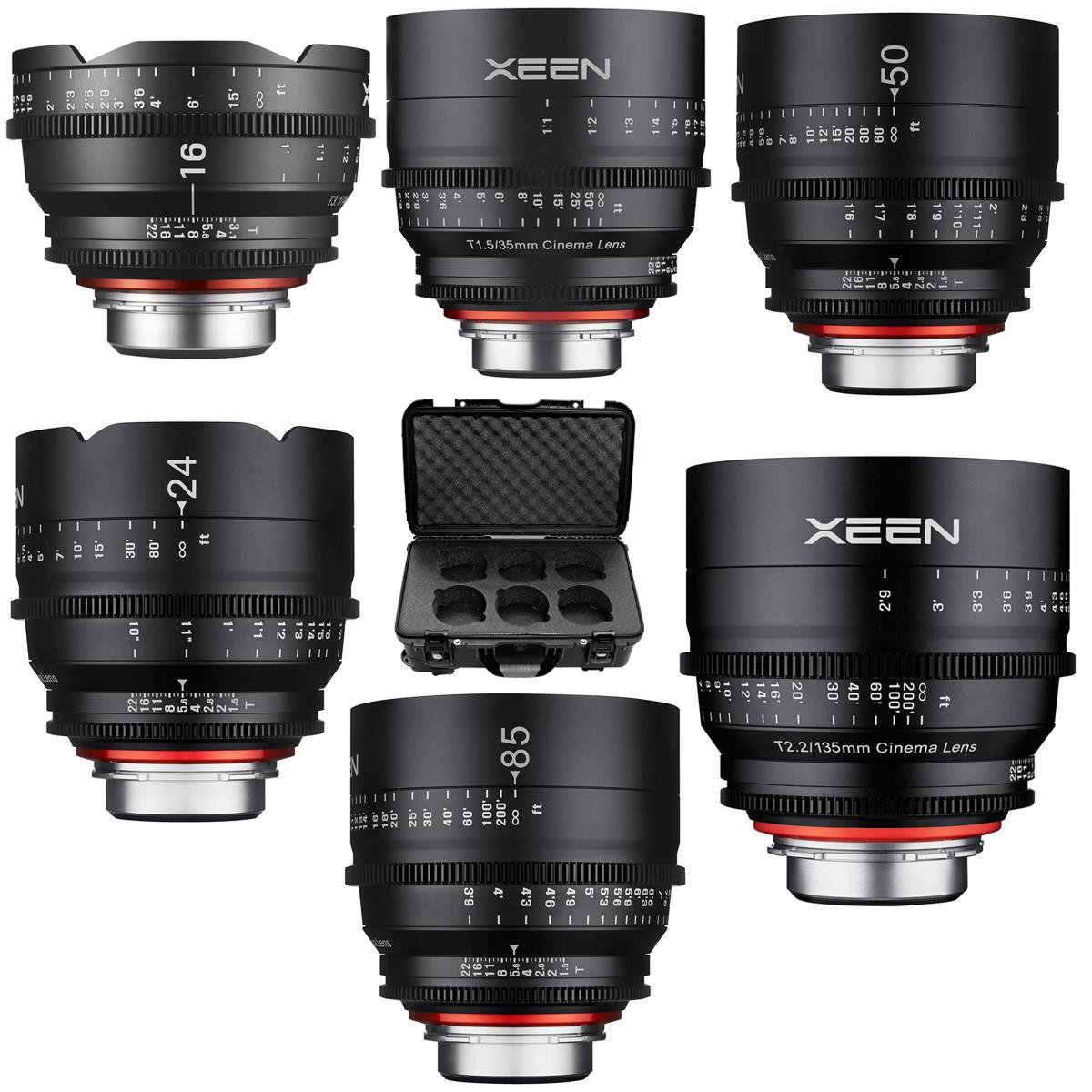Rokinon Xeen Cine 6 Lens KIT f/Canon 16mm /24mm /35mm /50mm /85mm /135mm /Case