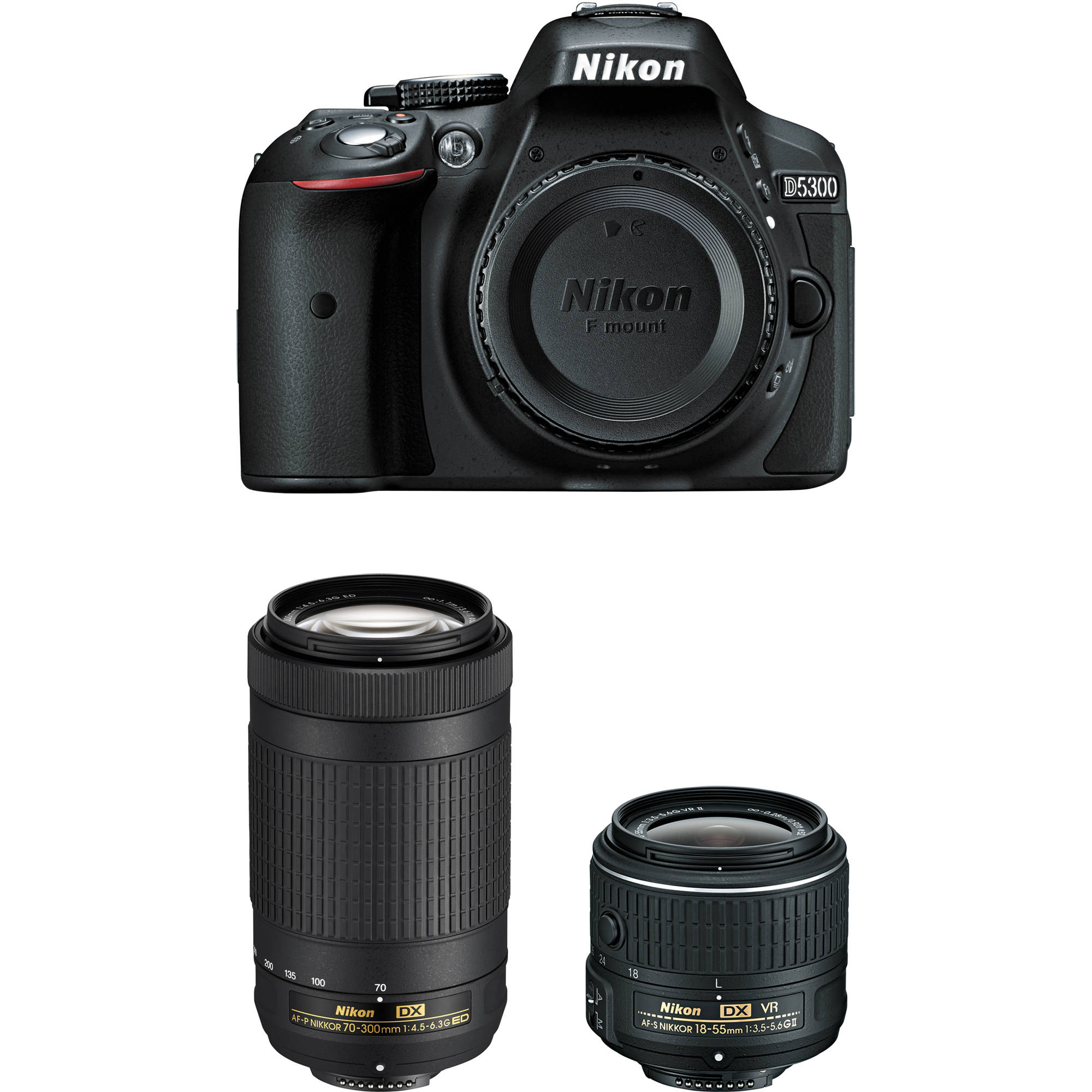 Nikon D5300 DSLR Camera with 18-55mm and 70-300mm Lenses