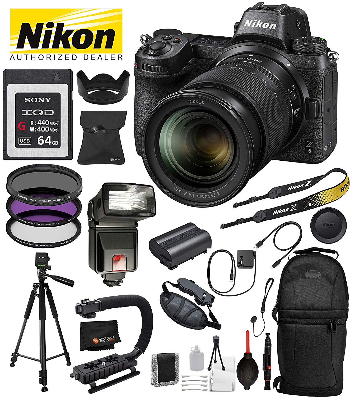 Nikon Z 6 Mirrorless Digital Camera with NIKKOR Z 24-70mm f/4 S Lens - 1598 and Professional Bundle Package Deal