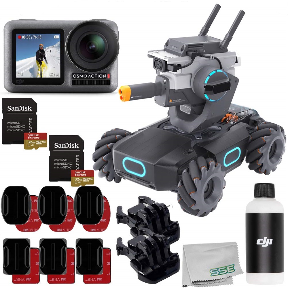 DJI RoboMaster S1 Educational Robot - CP.RM.00000103.0 with DJI Osmo Action 4K Camera - CP.OS.00000020.01 Action Bundle