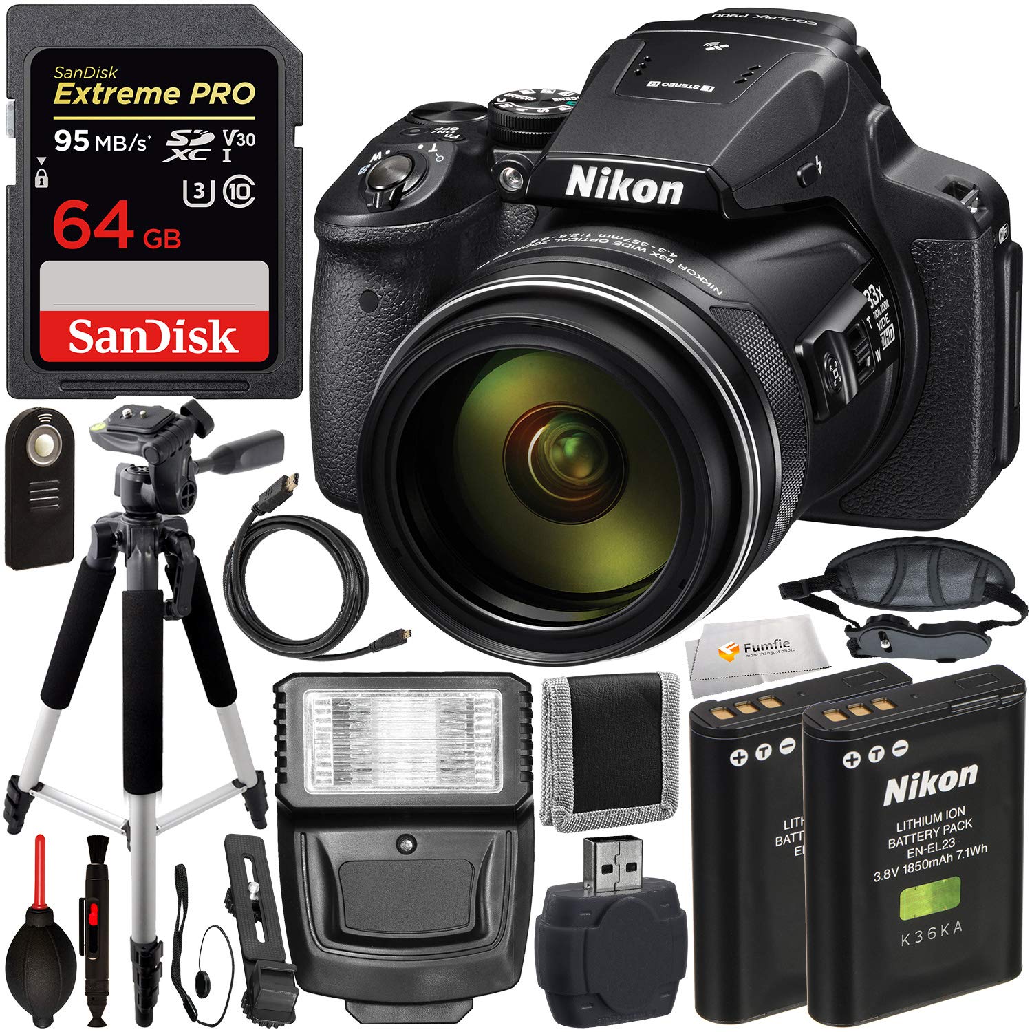 Nikon COOLPIX P900 - 26499 Digital Camera With Starter Accessory Bundle
