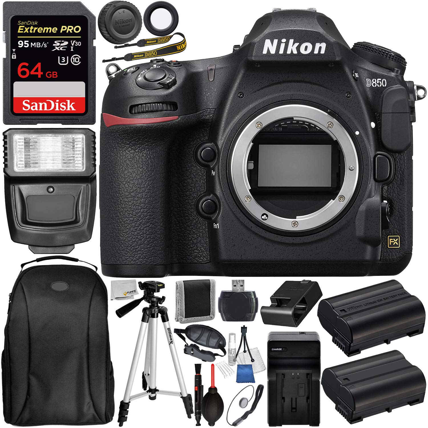 Nikon D850 DSLR Camera - 1585 Deluxe Accessory Bundle