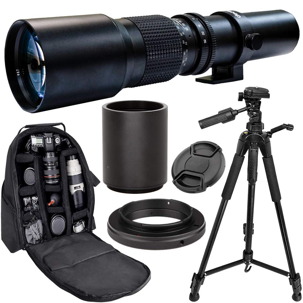 Ultimaxx 500mm f/8 Manual Telephoto Lens and Accessory Bundle