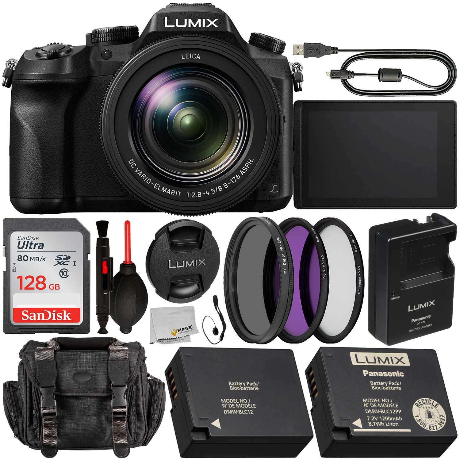 Panasonic Lumix DMC-FZ2500 Digital Camera with Starter Accessory Bundle