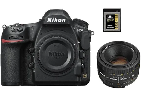 Nikon D850 DSLR Camera with Nikkor 50mm f/1.8D Prime Lens Kit