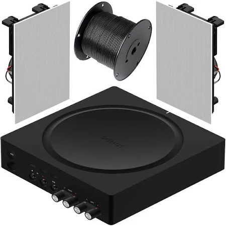 Sonos Amp 2.1-Channel 250W Power Amplifier (Black) and Wall Speaker