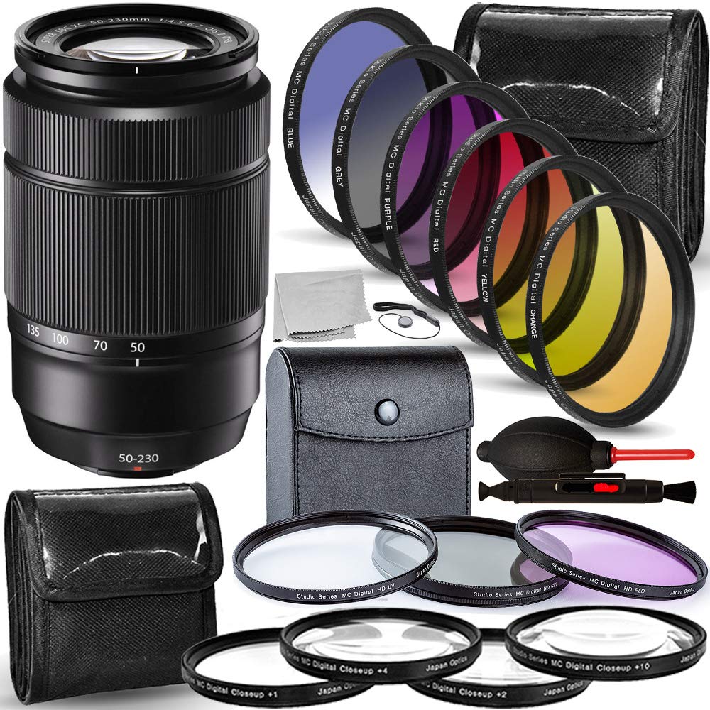 FUJIFILM XC 50-230mm f/4.5-6.7 OIS II Lens (Black) - 16460771 with Accessory Bundle