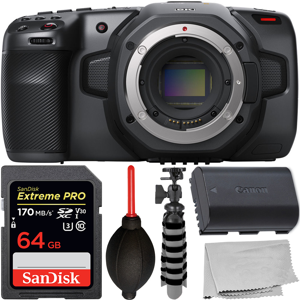 Blackmagic Design Pocket Cinema Camera 6K (Canon EF) - CINECAMPOCHDEF6K Essential Bundle