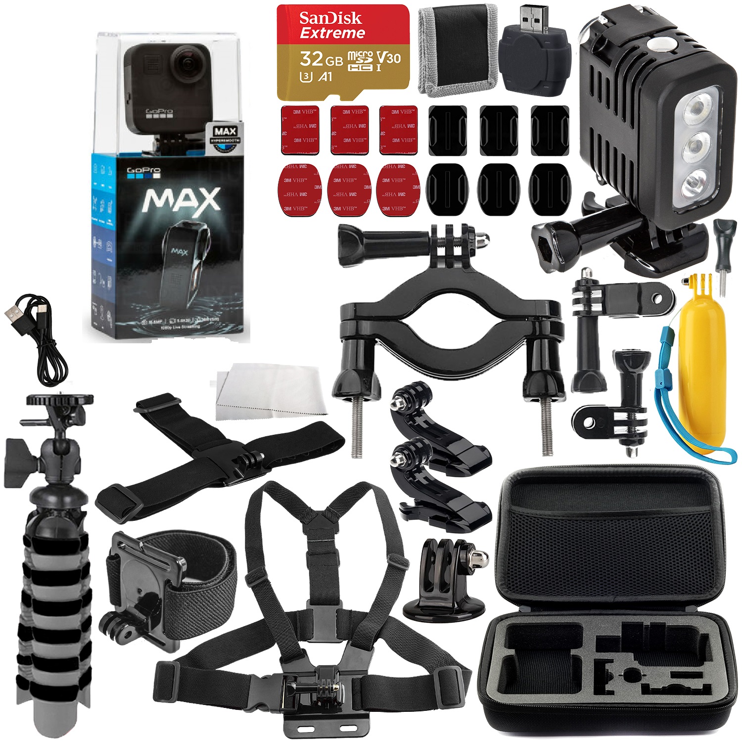 GoPro MAX 360 Action Camera - CHDHZ-201 with Deluxe Accessory Bundle