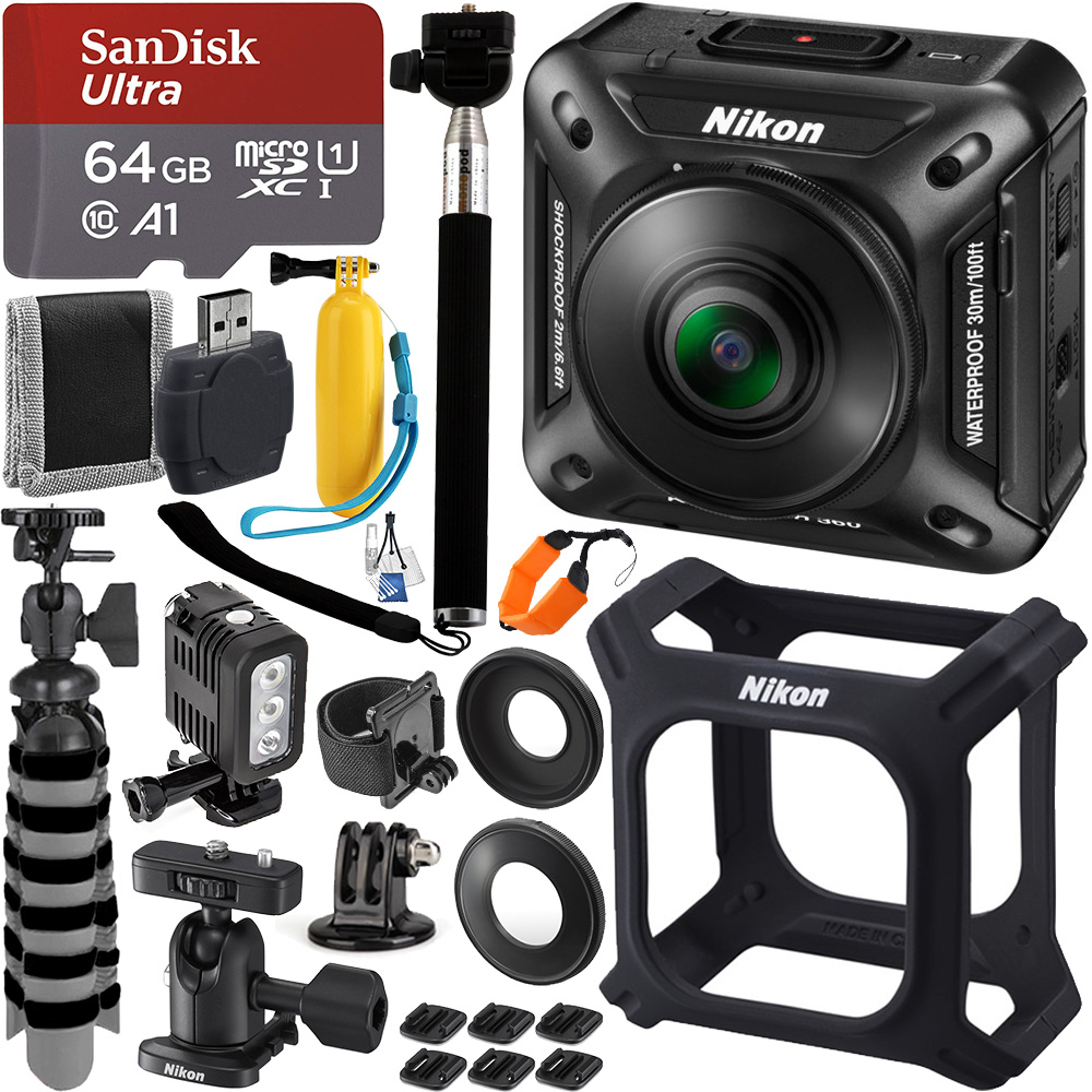 Nikon KeyMission 360 4K Action Camera - 26513 with Advanced Underwater Bundle